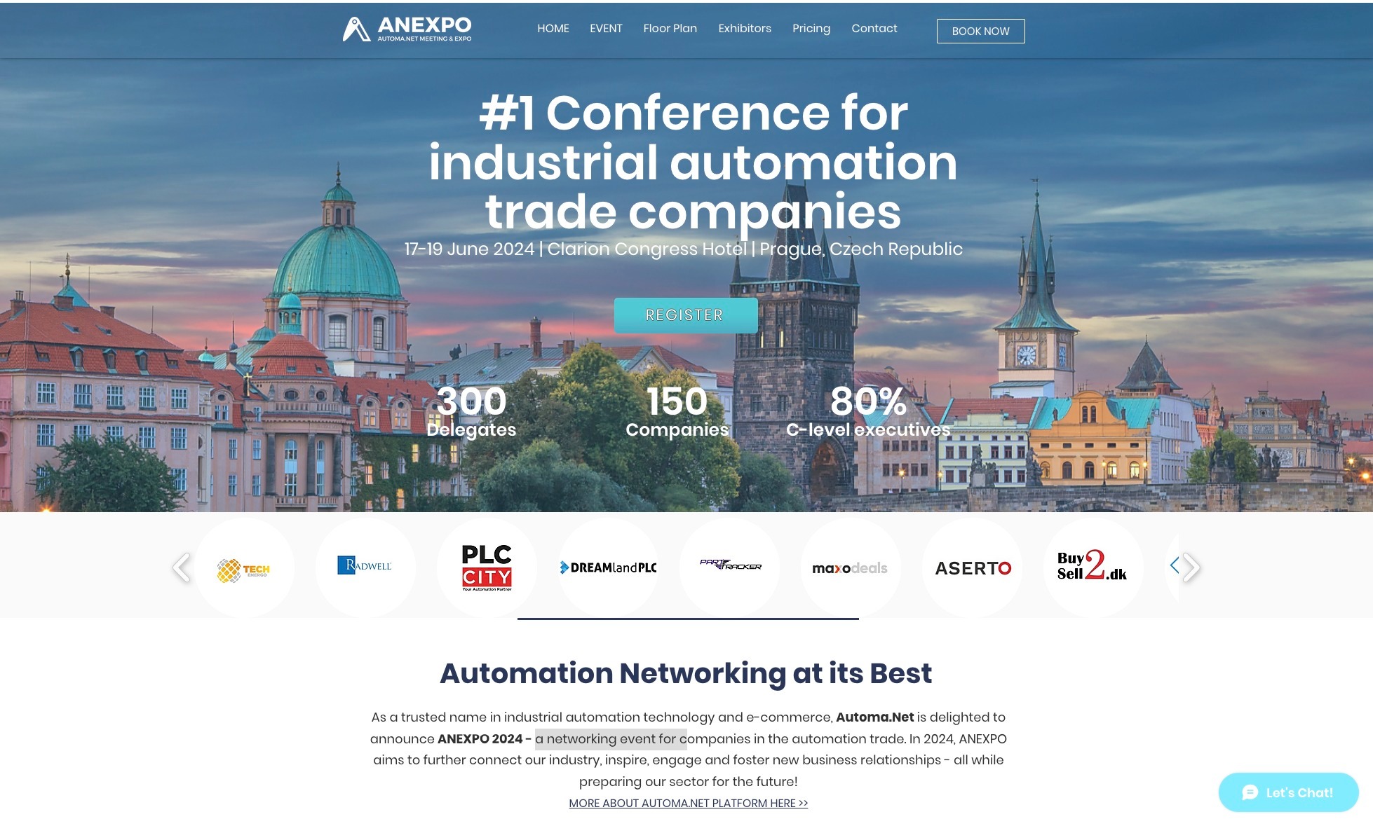 ANEXPO - Conference for industrial automation trade companies. 2024, Prague 17-19 June